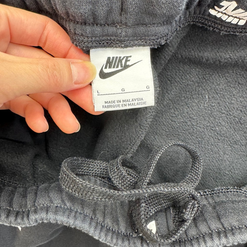 Nike Sweatpants Men Large Black All Over Print Logo Fleece FB7437-011 Jogger - Picture 5 of 13